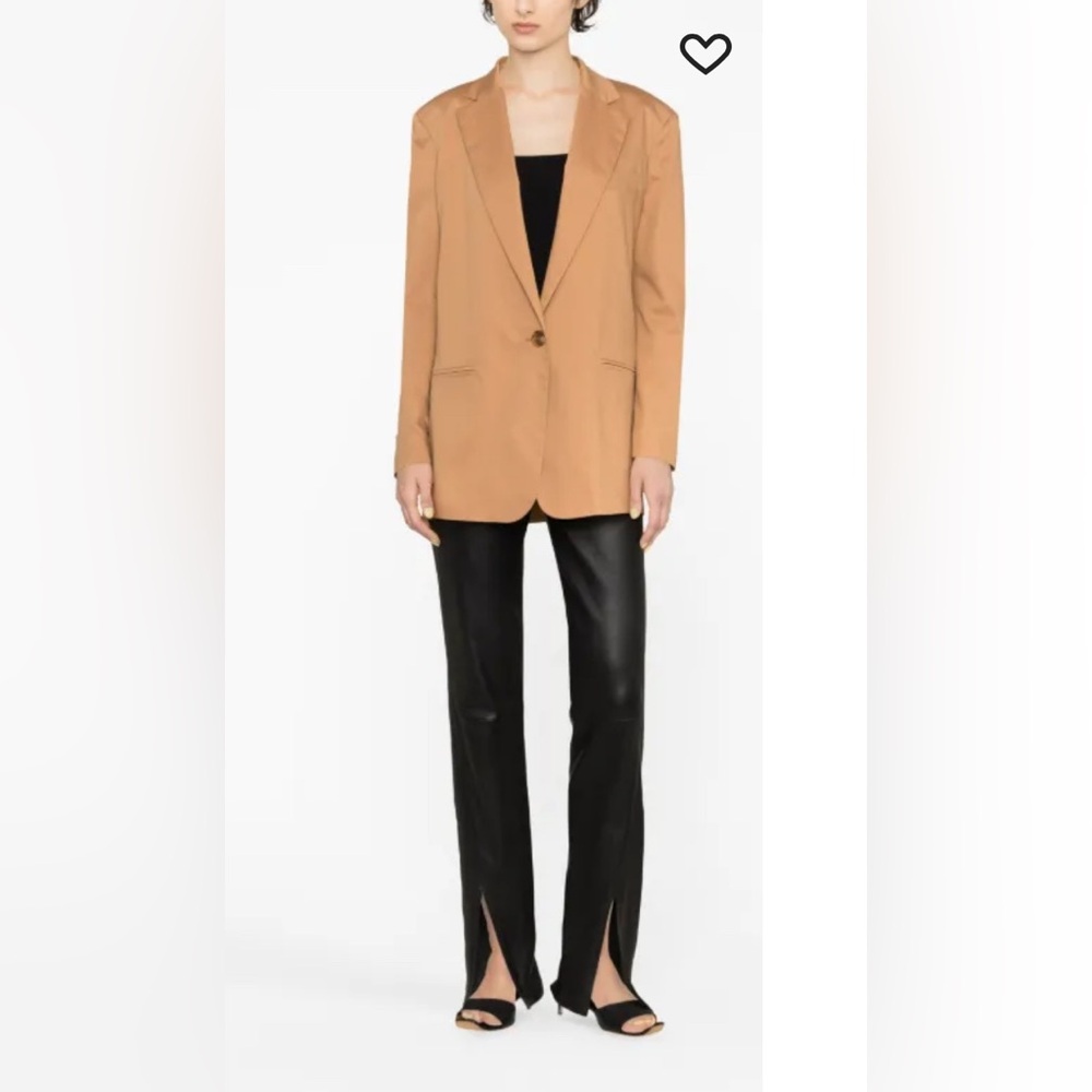 THE ANDAMANE Guia oversized single-breasted blazer Caramel Brown US 4/S-Italy 40
